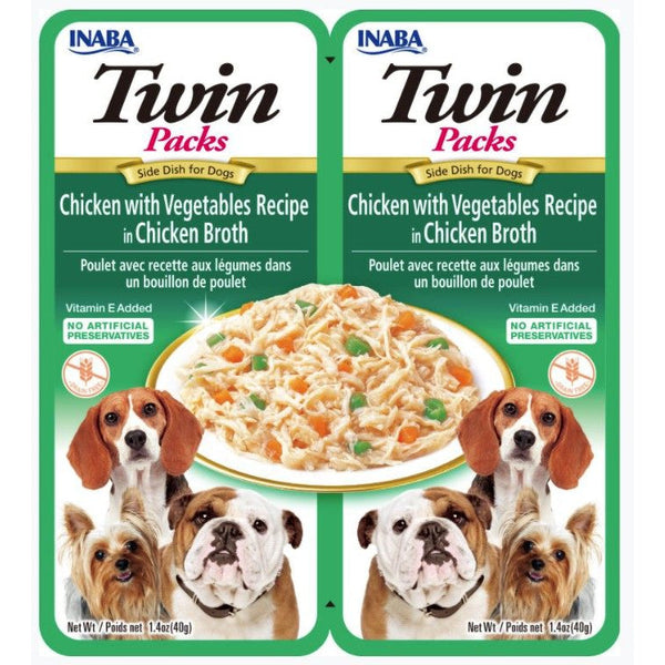 Inaba Twin Packs Tuna and Chicken with Vegetables Recipe in Chicken Broth Side Dish for Dogs, 2 count-Dog-Inaba-PetPhenom