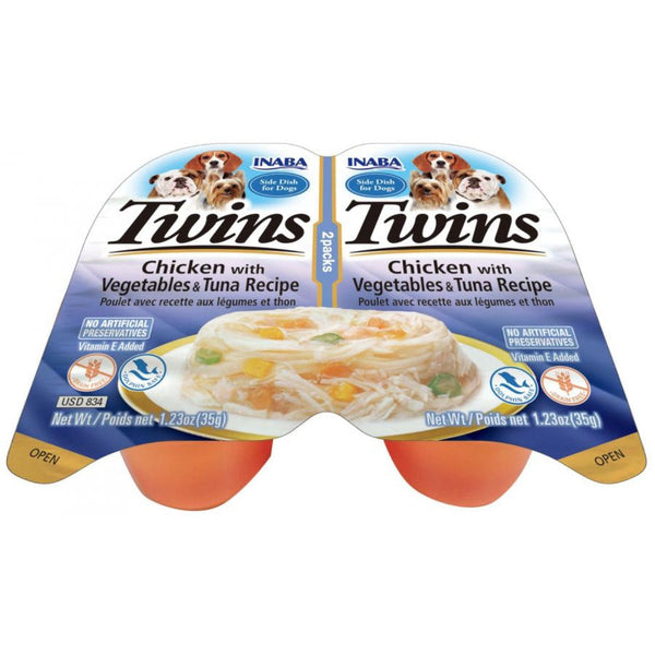 Inaba Twins Chicken with Vegetables and Tuna Recipe Side Dish for Dogs, 2 count-Dog-Inaba-PetPhenom