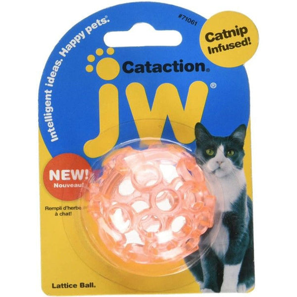 JW Pet Cataction Catnip Infused Lattice Ball Cat Toy , 1 count-Cat-JW Pet-PetPhenom