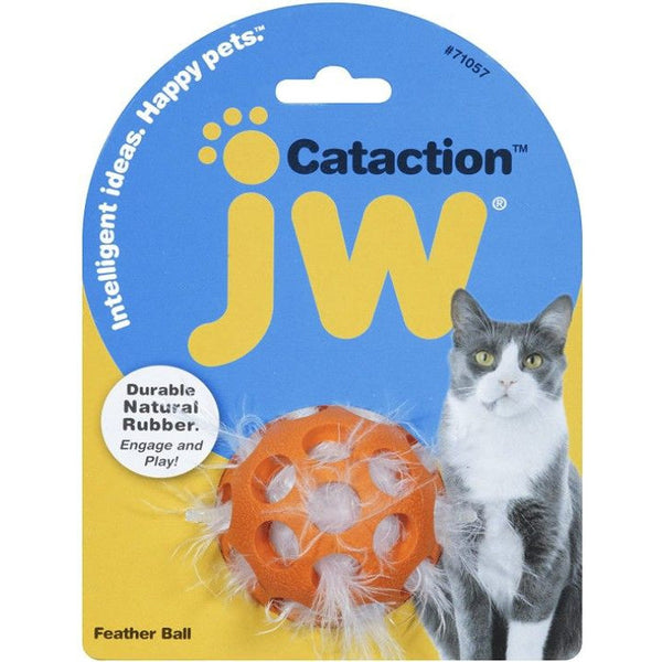 JW Pet Cataction Feather Ball Interactive Cat Toy , 1 count-Cat-JW Pet-PetPhenom