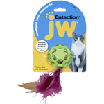 JW Pet Cataction Feather Ball Toy With Bell Interactive Cat Toy , 1 count-Cat-JW Pet-PetPhenom