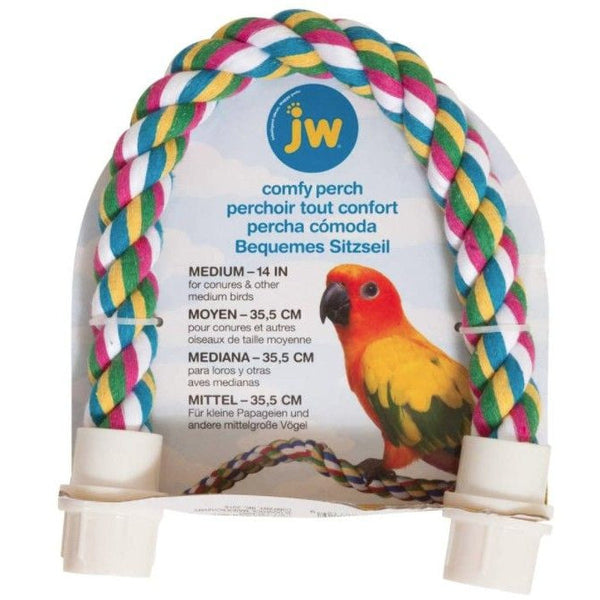 JW Pet Flexible Multi-Color Comfy Rope Perch 14", Medium 1 count-Bird-JW Pet-PetPhenom