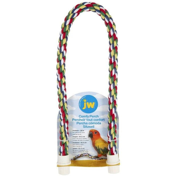 JW Pet Flexible Multi-Color Comfy Rope Perch 32", Medium 1 count-Bird-JW Pet-PetPhenom