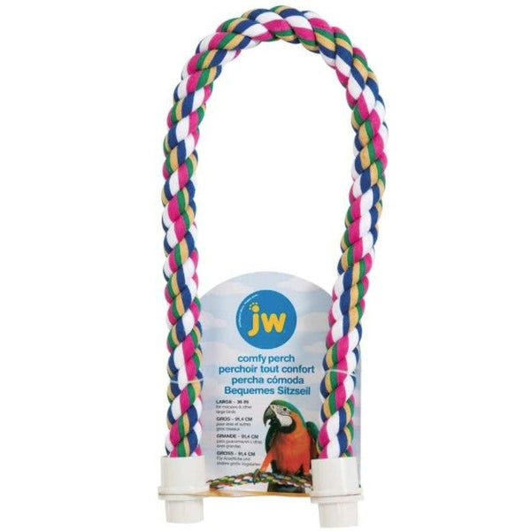 JW Pet Flexible Multi-Color Comfy Rope Perch 36", Large 1 count-Bird-JW Pet-PetPhenom