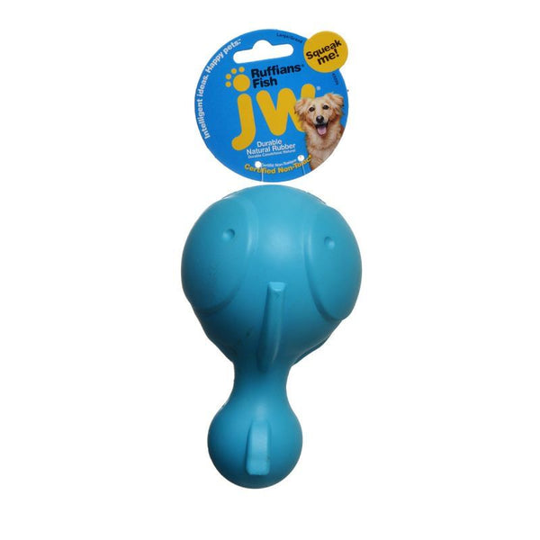 JW Pet Ruffians Rubber Dog Toy - Fish, Ruffians Fish-Dog-JW Pet-PetPhenom