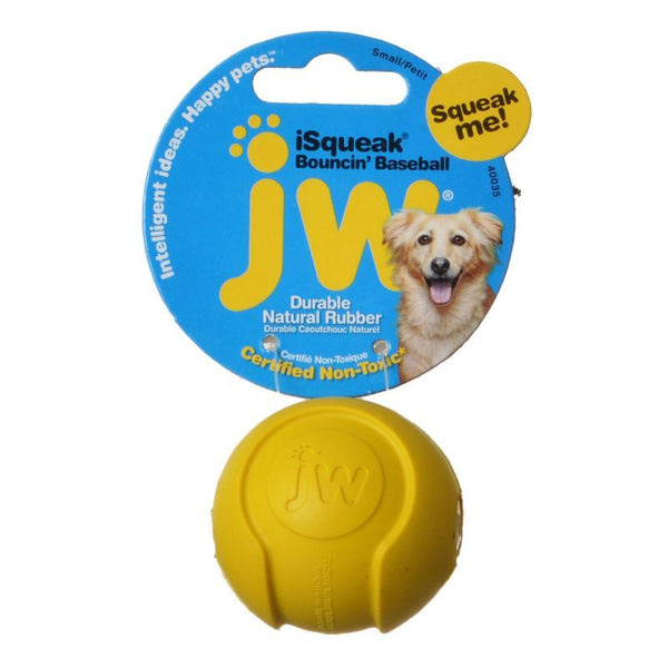 JW Pet iSqueak Bouncing Baseball Rubber Dog Toy, Small - 2" Diameter-Dog-JW Pet-PetPhenom