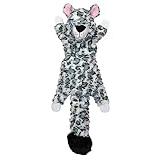 Jolly Pets Fat Tail Snow Leopard Plush Squeaky Dog Toy, Large