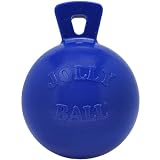 Jolly Pets Tug-n-Toss - Heavy Duty Chew Ball w/ Handle, Blue, 6"