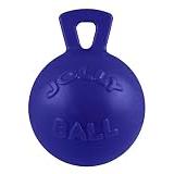 Jolly Pets Tug-n-Toss Heavy Duty Dog Toy Ball with Handle, 4.5" Small, Blue