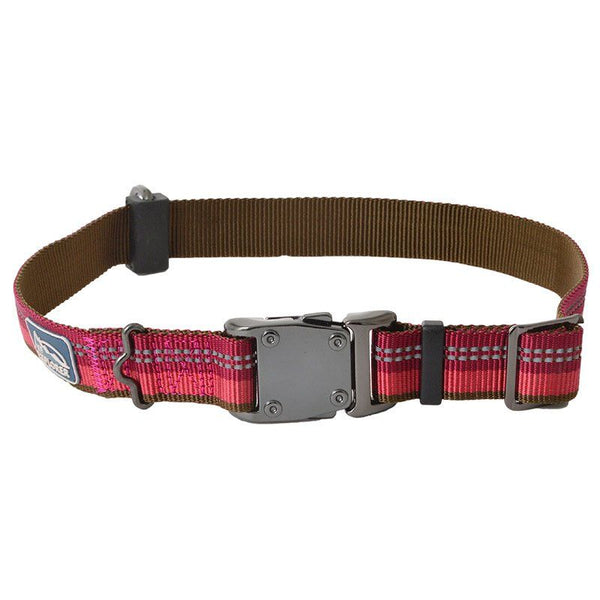 K9 Explorer Berry Red Reflective Adjustable Dog Collar, 18"-26" Long x 1" Wide-Dog-Coastal Pet Products-PetPhenom