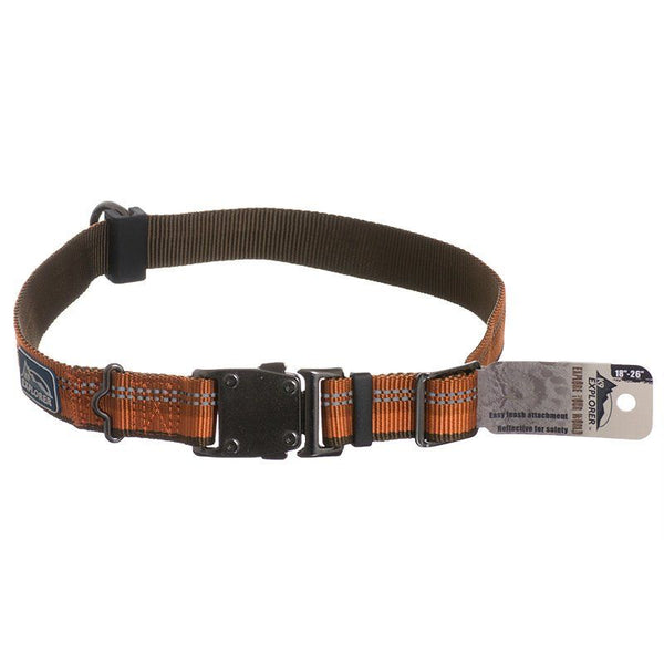 K9 Explorer Reflective Adjustable Dog Collar - Campfire Orange, 26" Long x 1" Wide-Dog-Coastal Pet Products-PetPhenom