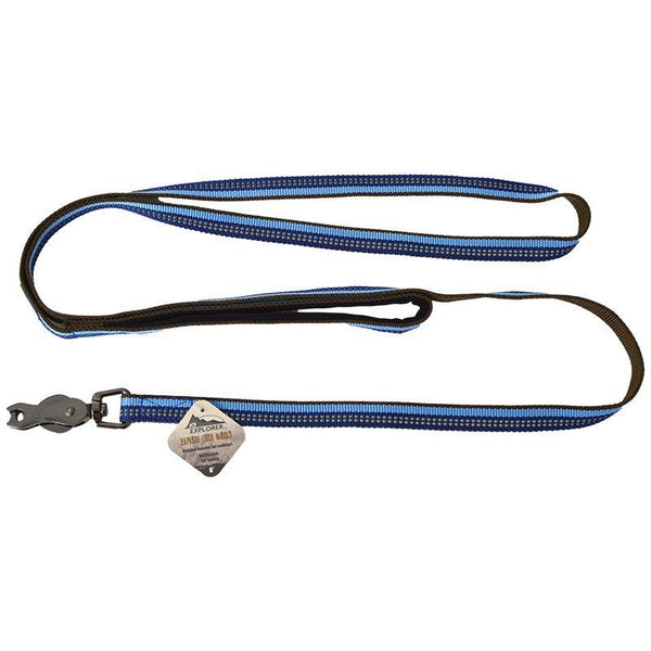 K9 Explorer Sapphire Reflective Leash with Scissor Snap, 6' Long x 5/8" Wide-Dog-Coastal Pet Products-PetPhenom