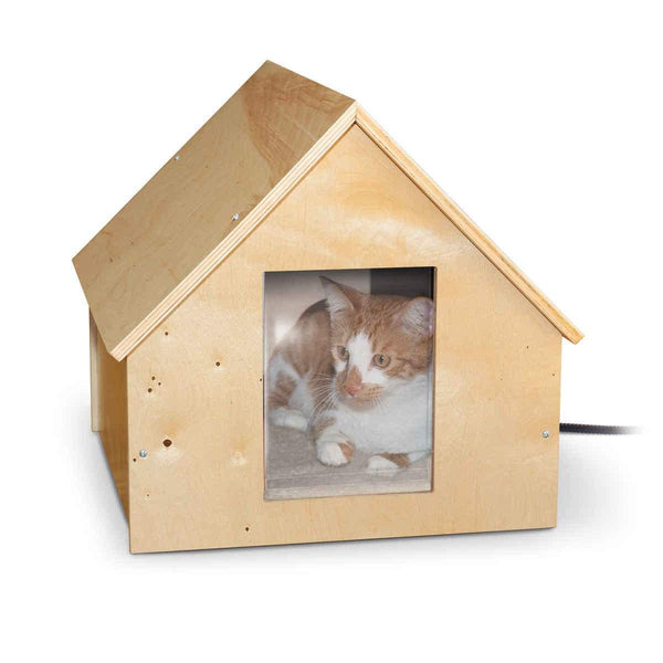 K&H Pet Products Birdwood Manor Thermo-Kitty House Wood 18" x 16" x 15"-Cat-K&H Pet Products-PetPhenom