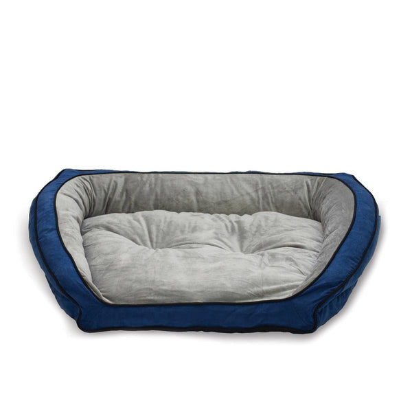 K&H Pet Products Bolster Couch Pet Bed Large Blue / Gray 28" x 40" x 9"-Dog-K&H Pet Products-PetPhenom