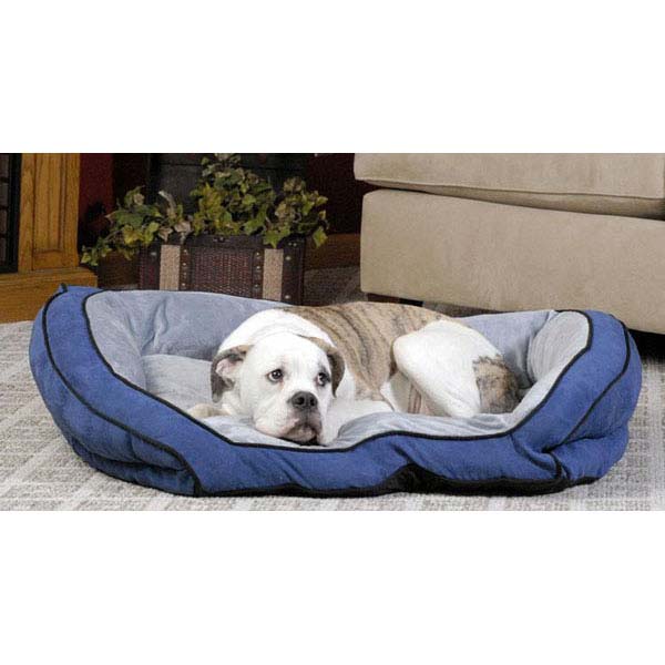K&H Pet Products Bolster Couch Pet Bed Small Blue / Gray 21" x 30" x 7"-Dog-K&H Pet Products-PetPhenom