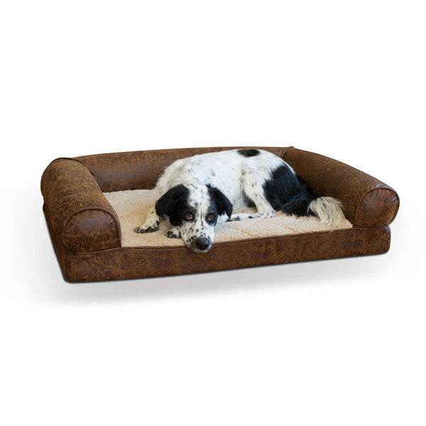 K&H Pet Products Bomber Memory Dog Sofa Large Brown 30" x 41" x 9"-Dog-K&H Pet Products-PetPhenom