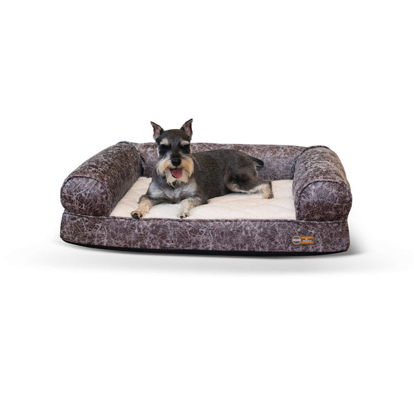 K&H Pet Products Bomber Memory Dog Sofa Medium Gray 24" x 33" x 8.5"-Dog-K&H Pet Products-PetPhenom