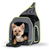 K&H Pet Products Classy Go Pet Sling Carrier Brown/Lime Green 11.81" x 10.24" x 12.99"-Dog-K&H Pet Products-PetPhenom