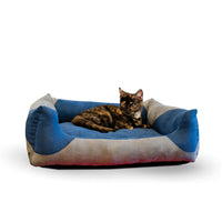 K&H Pet Products Classy Lounger Pet Bed Large Gray / Blue 28" x 32"-Cat-K&H Pet Products-PetPhenom