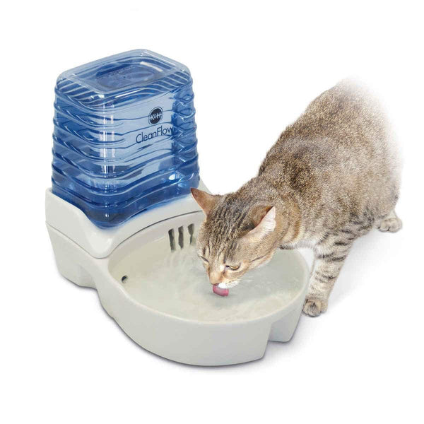 K&H Pet Products CleanFlow Cat Ceramic Fountain with Reservoir 170 oz. Off-White 11.5" x 9" x 10.5"-Cat-K&H Pet Products-PetPhenom