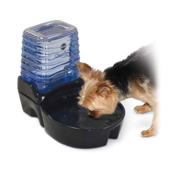 K&H Pet Products CleanFlow Dog Ceramic Fountain with Reservoir 170 oz. Small Black 11.5" x 9" x 10.5"-Dog-K&H Pet Products-PetPhenom