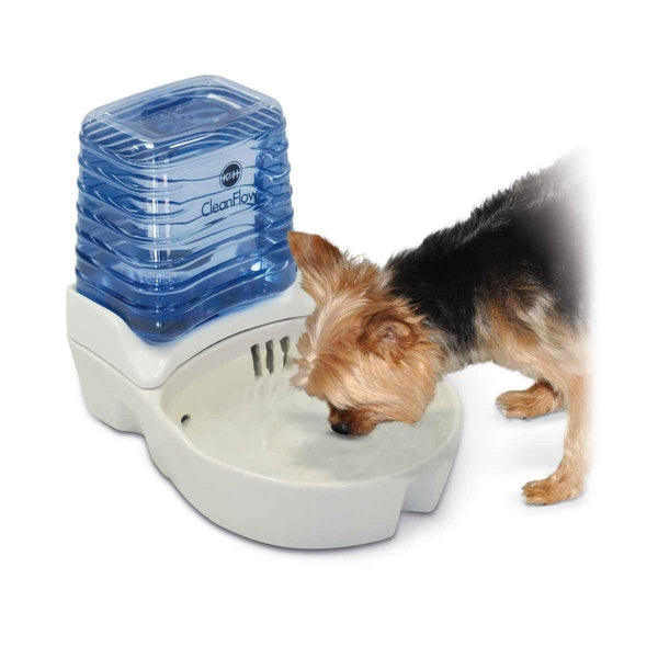 K&H Pet Products CleanFlow Dog Ceramic Fountain with Reservoir 170 oz. Small Off-White 11.5" x 9" x 10.5"-Dog-K&H Pet Products-PetPhenom
