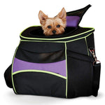 K&H Pet Products Comfy Go Back Pack Pet Carrier Purple/Black/Lime Green 15.35" x 11.42" x 13.98"-Dog-K&H Pet Products-PetPhenom