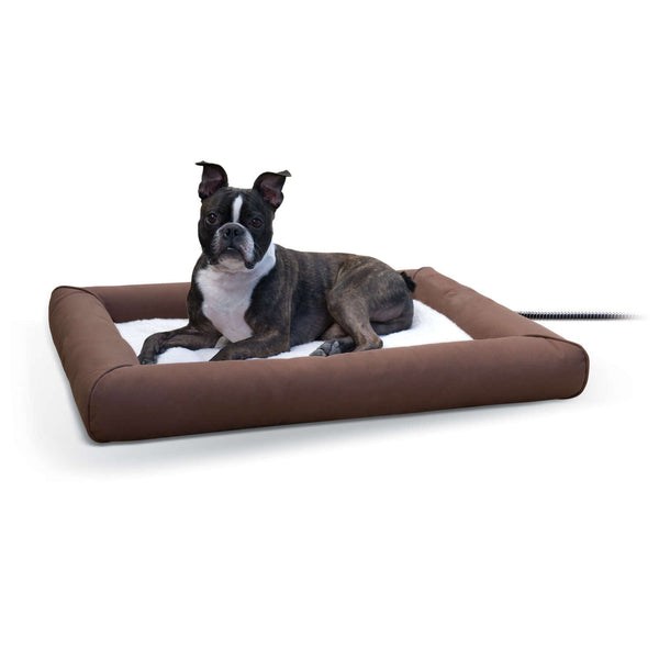 K&H Pet Products Deluxe Lectro-Soft Outdoor Heated Pet Bed Medium Brown 26.5" x 30.5" x 3.5"-Dog-K&H Pet Products-PetPhenom
