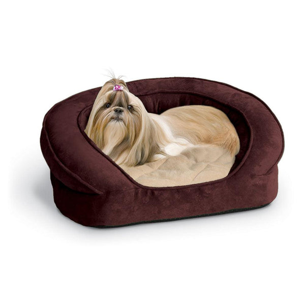 K&H Pet Products Deluxe Ortho Bolster Sleeper Pet Bed Medium Eggplant 30" x 25" x 9"-Dog-K&H Pet Products-PetPhenom
