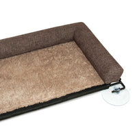 K&H Pet Products EZ Mount Kitty Sill Deluxe with Bolster Brown 12" x 23" x 2.5"-Cat-K&H Pet Products-PetPhenom