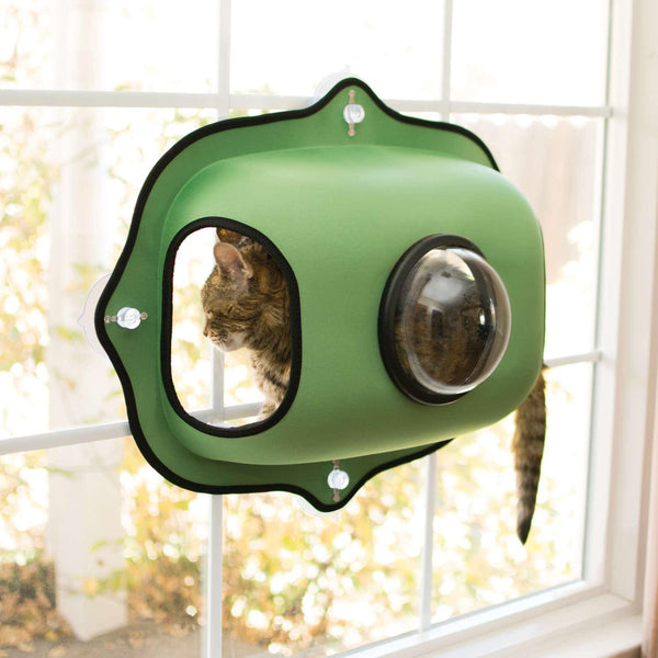 K&H Pet Products EZ Mount Window Bubble Cat Pod Green 27" x 20" x 7.5"-Cat-K&H Pet Products-PetPhenom