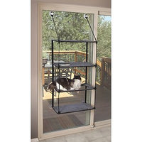 K&H Pet Products EZ Mount Window Kitty Sill Quad Stack Gray 12" x 23" x 72"-Cat-K&H Pet Products-PetPhenom