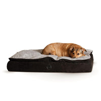 K&H Pet Products Feather Top Ortho Pet Bed Small Black / Gray 20" x 30" x 6.5"-Dog-K&H Pet Products-PetPhenom