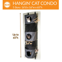K&H Pet Products Hangin' Cat Condo 5 Story High Rise Gray 16" x 16" x 65"-Cat-K&H Pet Products-PetPhenom
