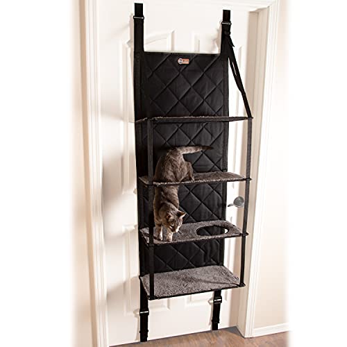 K&H Pet Products Hangin' Cat Tree 4 Story Gray 12" x 22" x 65"-Cat-K&H Pet Products-PetPhenom