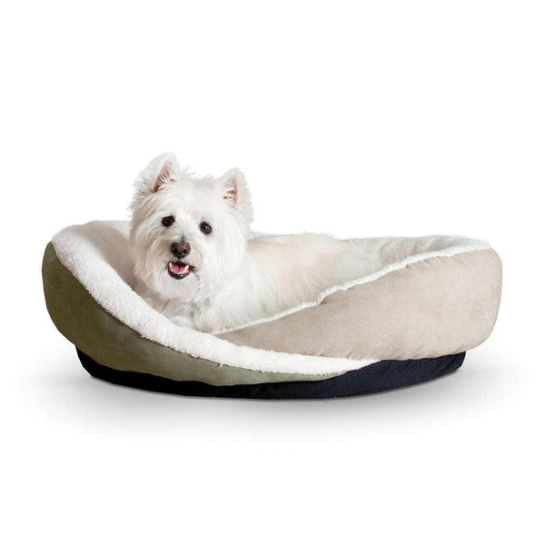 K&H Pet Products Huggy Nest Pet Bed Large Green / Tan 36" x 30" x 8"-Dog-K&H Pet Products-PetPhenom