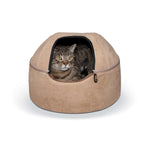 K&H Pet Products Kitty Dome Bed Unheated Small Tan 16" x 16" x 12"-Cat-K&H Pet Products-PetPhenom