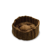 K&H Pet Products Kitty Kup Bed Large Tan / Mocha 20" x 20" x 7"-Cat-K&H Pet Products-PetPhenom