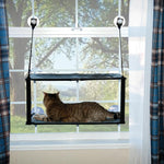 K&H Pet Products Kitty Sill - Double Stack EZ Window Mount Gray / Black 12" x 23" x 0.5"-Cat-K&H Pet Products-PetPhenom