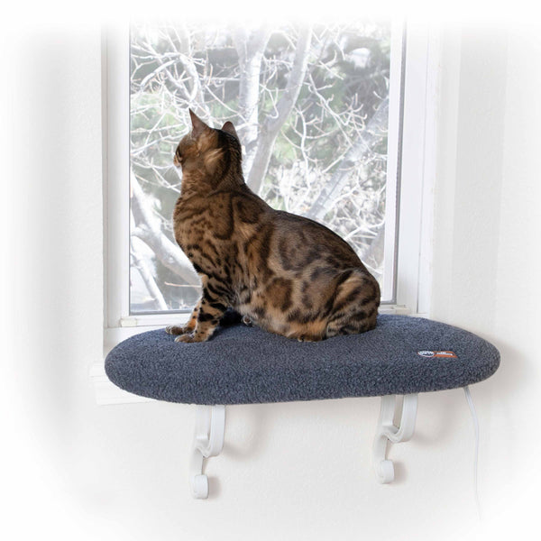 K&H Pet Products Kitty Sill Heated Gray 24" x 14" x 12"-Dog-K&H Pet Products-PetPhenom