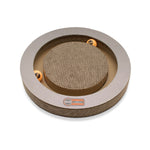 K&H Pet Products Kitty Tippy Round Cardboard Toy Brown 15" x 15" x 2"-Cat-K&H Pet Products-PetPhenom