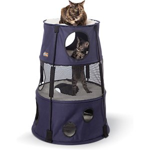 K&H Pet Products Kitty Tower Dark Denim 22" x 22" x 30"-Cat-K&H Pet Products-PetPhenom