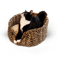K&H Pet Products Lazy Cup Cat Bed Small Leopard 16" x 16" x 7"-Cat-K&H Pet Products-PetPhenom