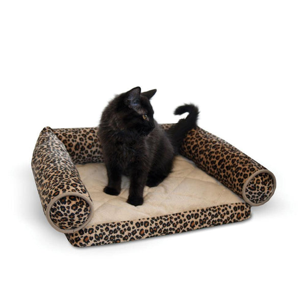 K&H Pet Products Lazy Lounger Cat Bed Leopard 14" x 16" x 5.5"-Cat-K&H Pet Products-PetPhenom