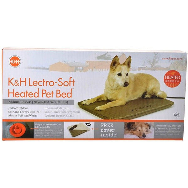 K&H Pet Products Lectro Soft Heating Bed - Indoor/Outdoor, Medium - 24"L x 19"W x 1.5"H-Dog-K&H Pet Products-PetPhenom