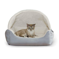 K&H Pet Products Lounge Sleeper Hooded Pet Bed Gray 20" x 25" x 13"-Dog-K&H Pet Products-PetPhenom