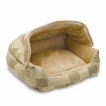 K&H Pet Products Lounge Sleeper Hooded Pet Bed Tan 20" x 25" x 13"-Dog-K&H Pet Products-PetPhenom
