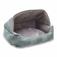 K&H Pet Products Lounge Sleeper Hooded Pet Bed Teal 20" x 25" x 13"-Dog-K&H Pet Products-PetPhenom