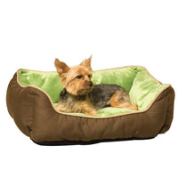 K&H Pet Products Lounge Sleeper Self-Warming Pet Bed Mocha / Green 16" x 20" x 6"-Dog-K&H Pet Products-PetPhenom