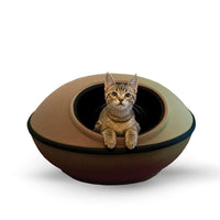 K&H Pet Products Mod Dream Pods Cat Bed Tan / Black 22" x 22" x 11.5-Cat-K&H Pet Products-PetPhenom